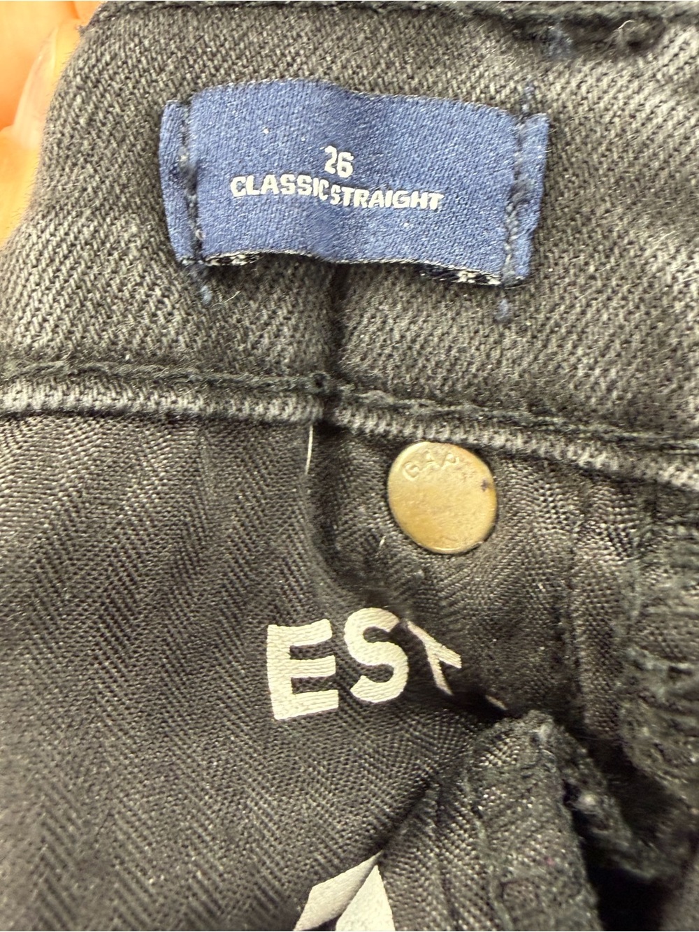 GAP Straight-Leg High-Rise Jeans in Charcoal Black - Picture 3 of 3